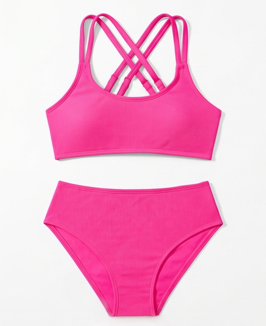 Title: Pink High Waist Bikini