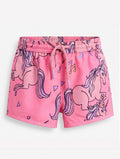 Girls' Pink Unicorn Swim Shorts