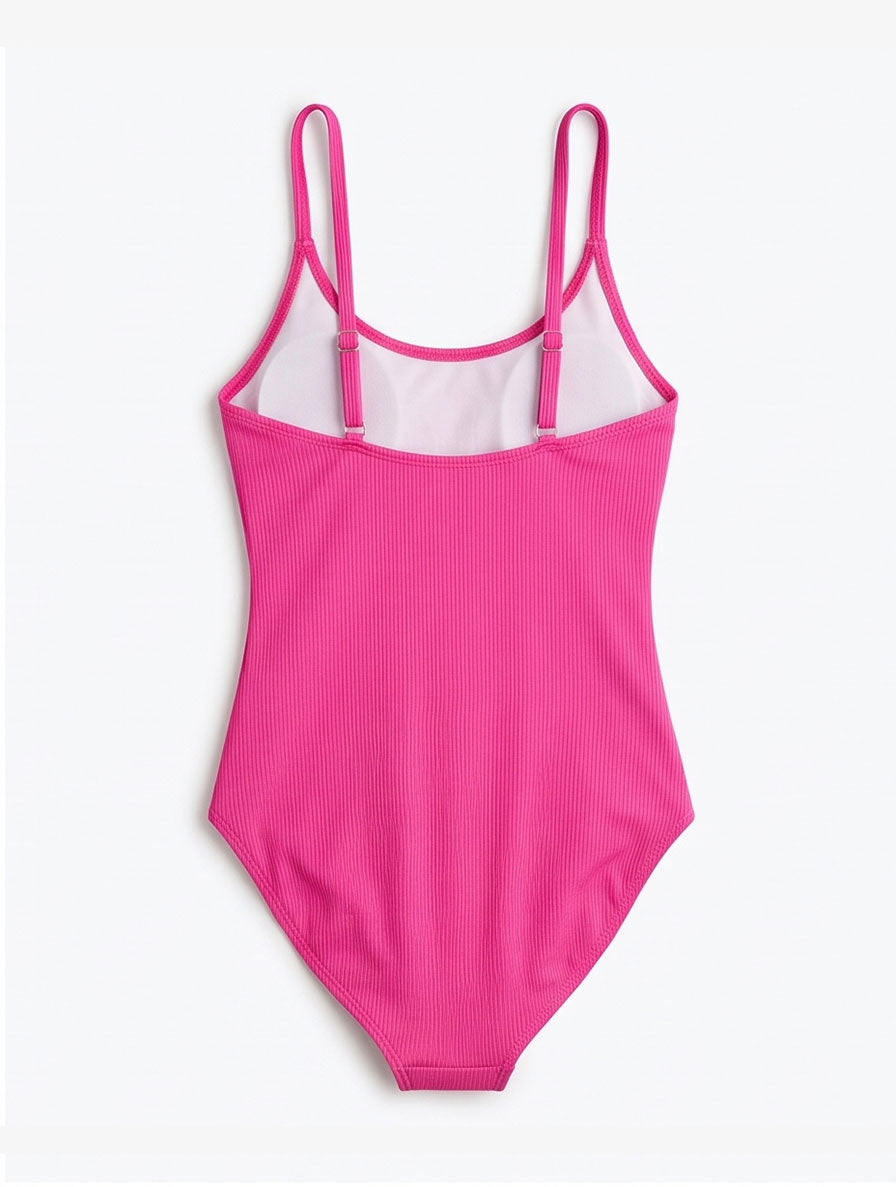 Pink Ribbed Swimsuit