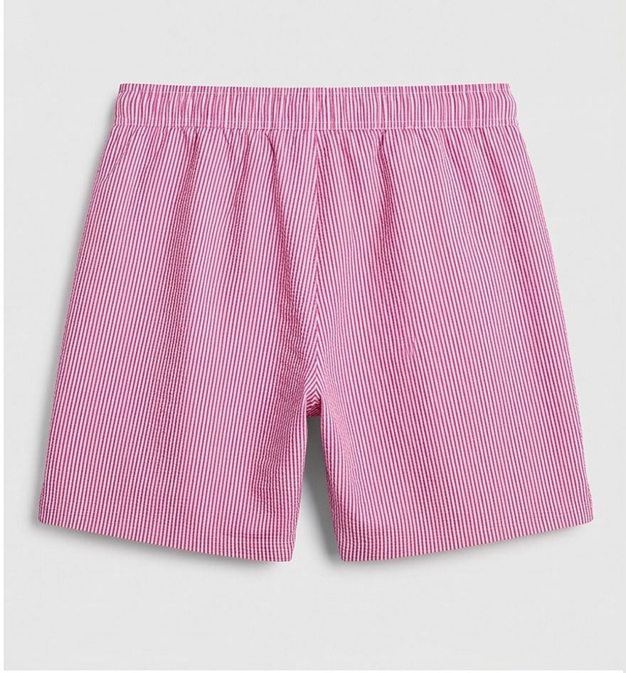 Pink Striped Swim Shorts