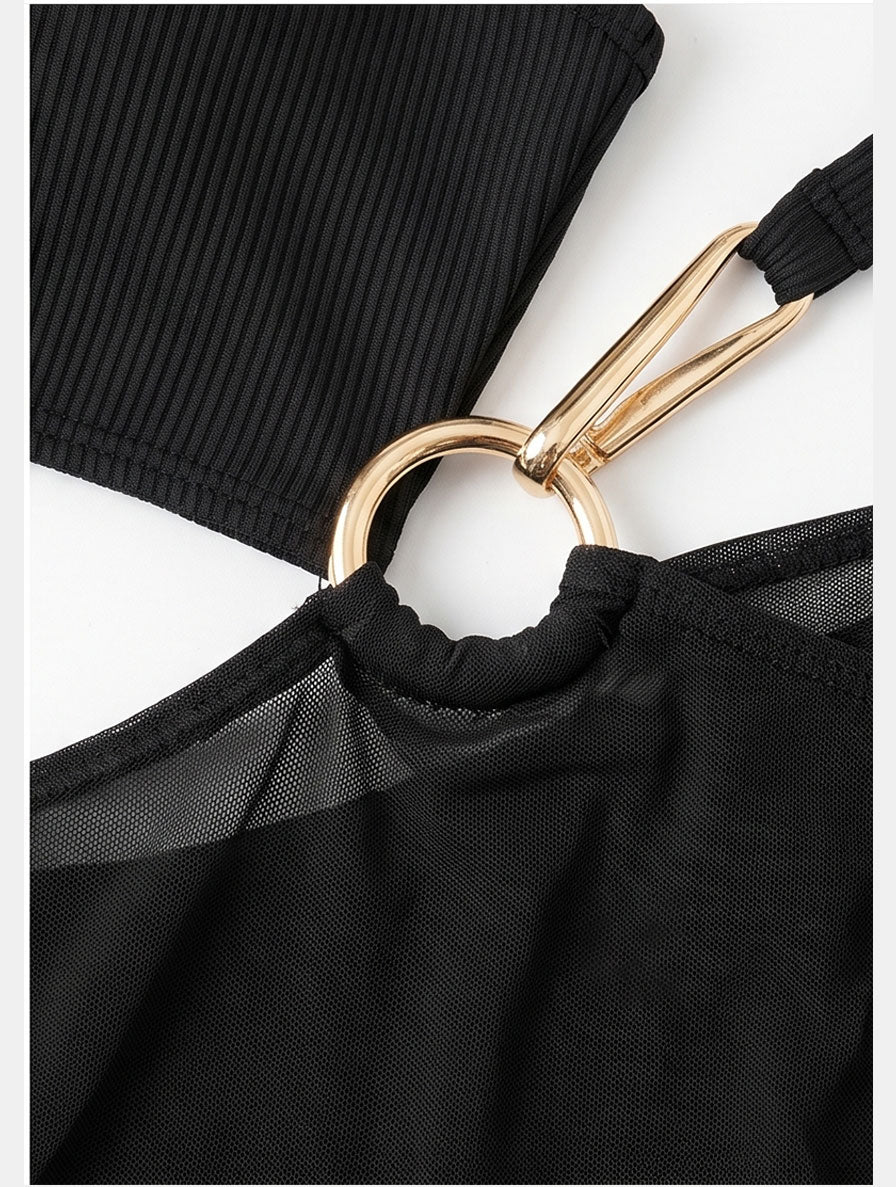 Black Cutout Swimsuit