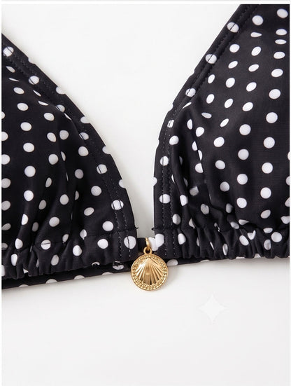 Title: Classic Polka Dot Halter Bikini