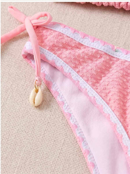 Pink Shell-Trim Bikini