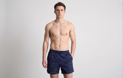Navy Palm Swim Shorts