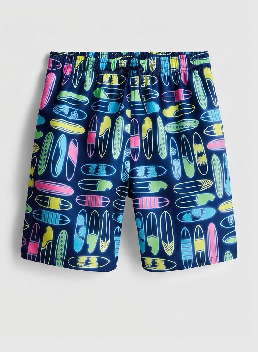Neon Navy Swim Shorts