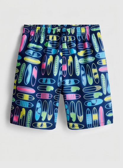 Neon Navy Swim Shorts