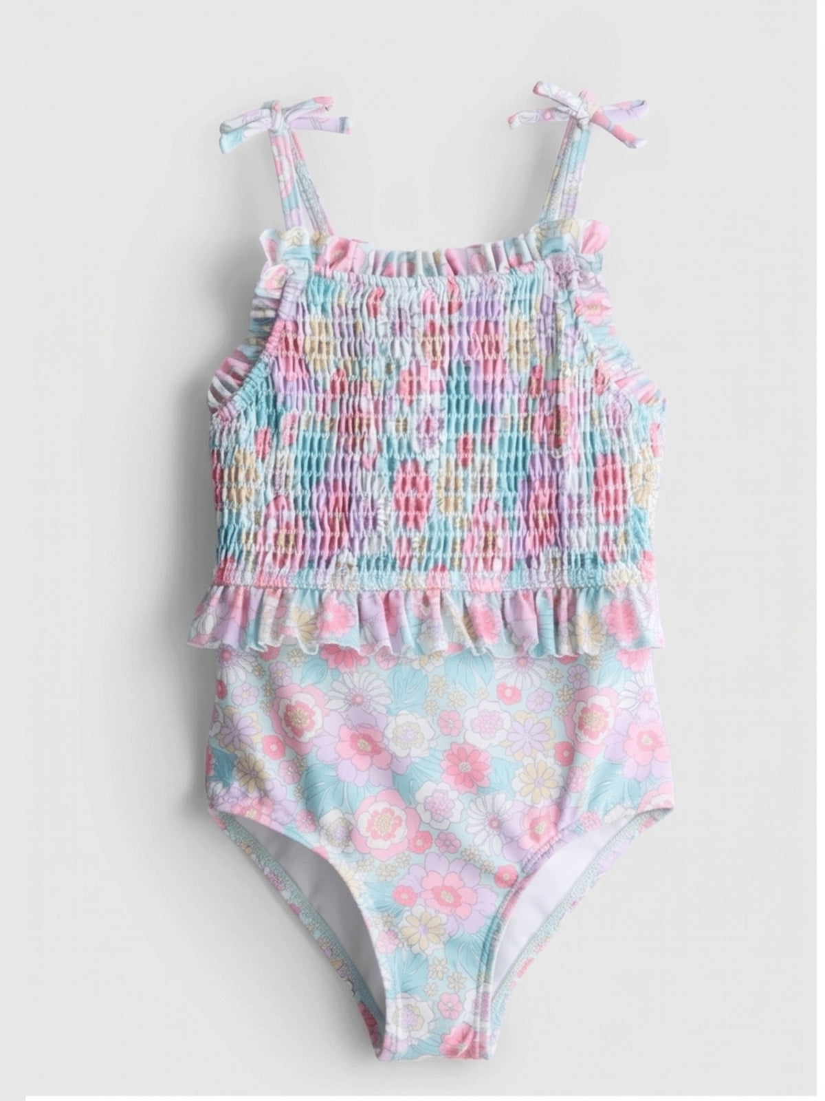 Title: Girls' Floral Swimsuit