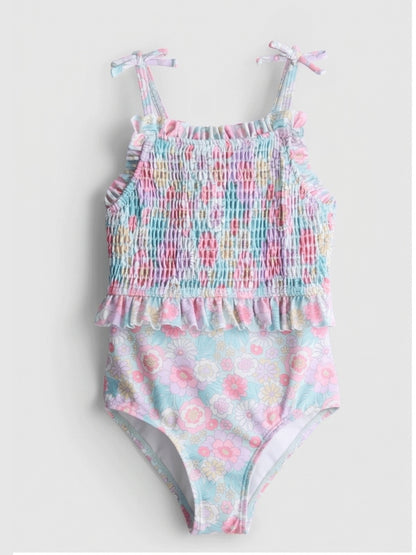 Title: Girls' Floral Swimsuit