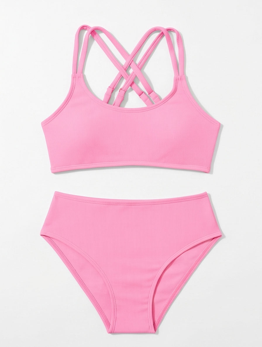 Pink High Waist Swimsuit