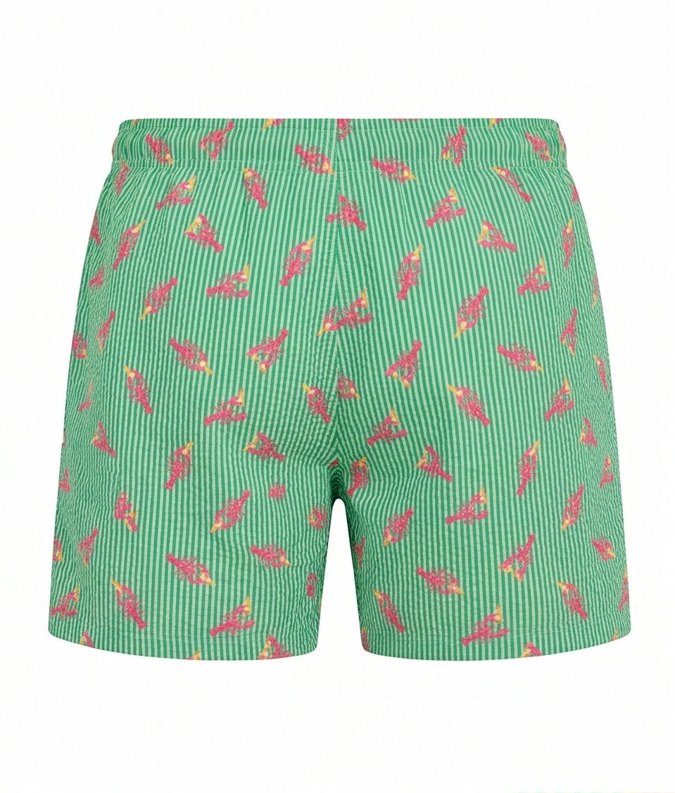Green Stripped Swim Shorts