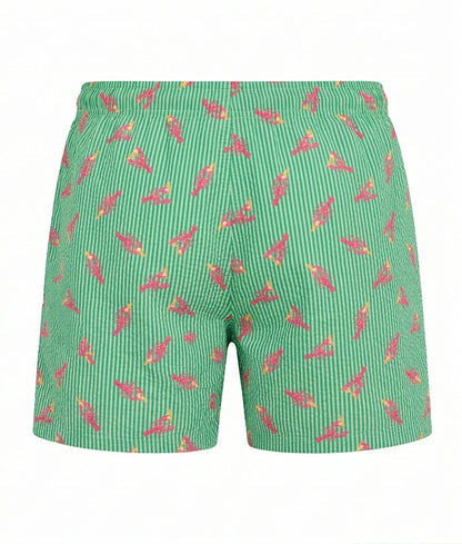Green Stripped Swim Shorts