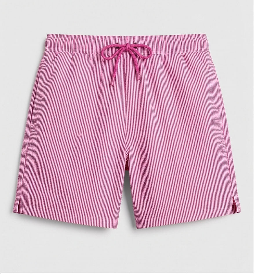 Pink Striped Swim Shorts