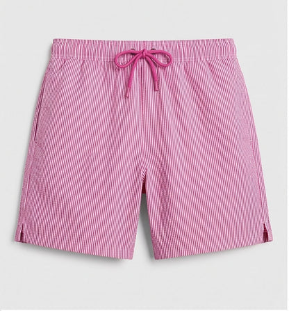Pink Striped Swim Shorts