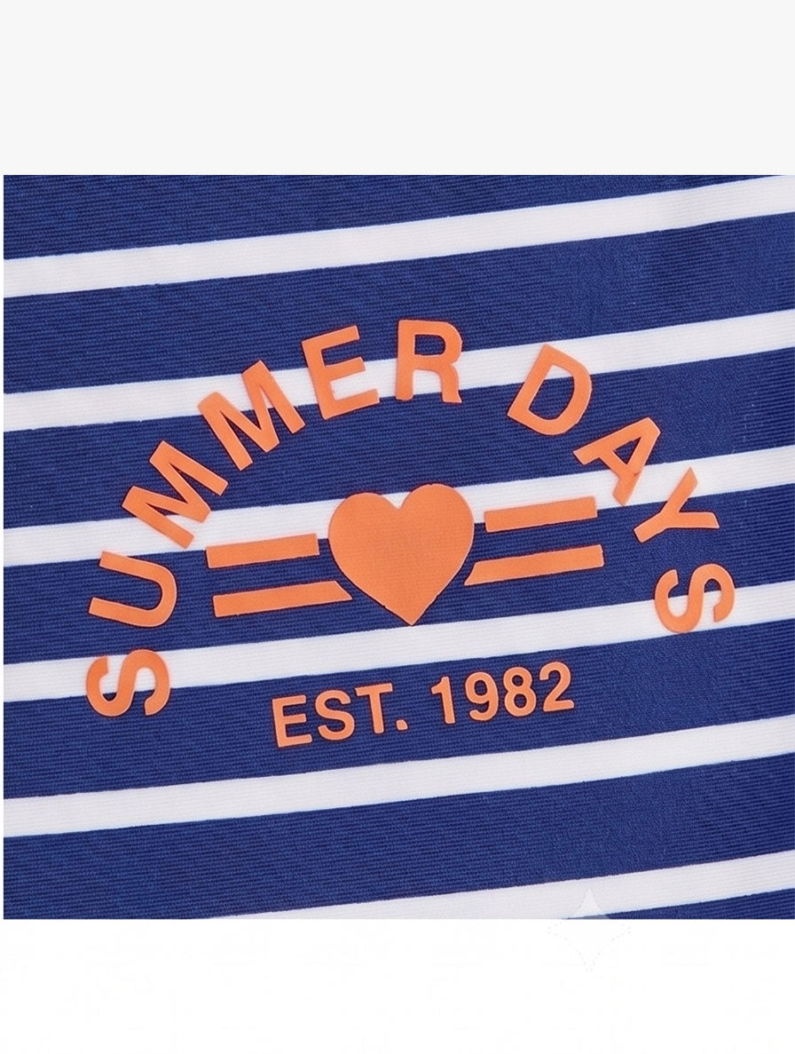 Blue and White Striped Swim