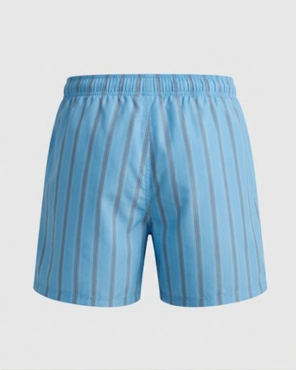 Blue Striped Swim Shorts