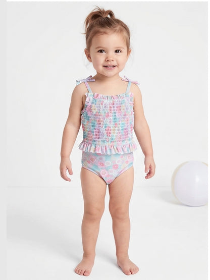 Title: Girls' Floral Swimsuit