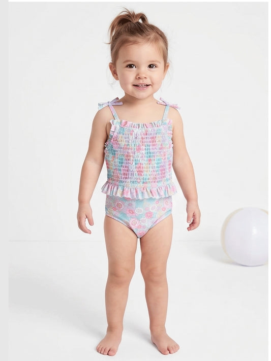 Title: Girls' Floral Swimsuit