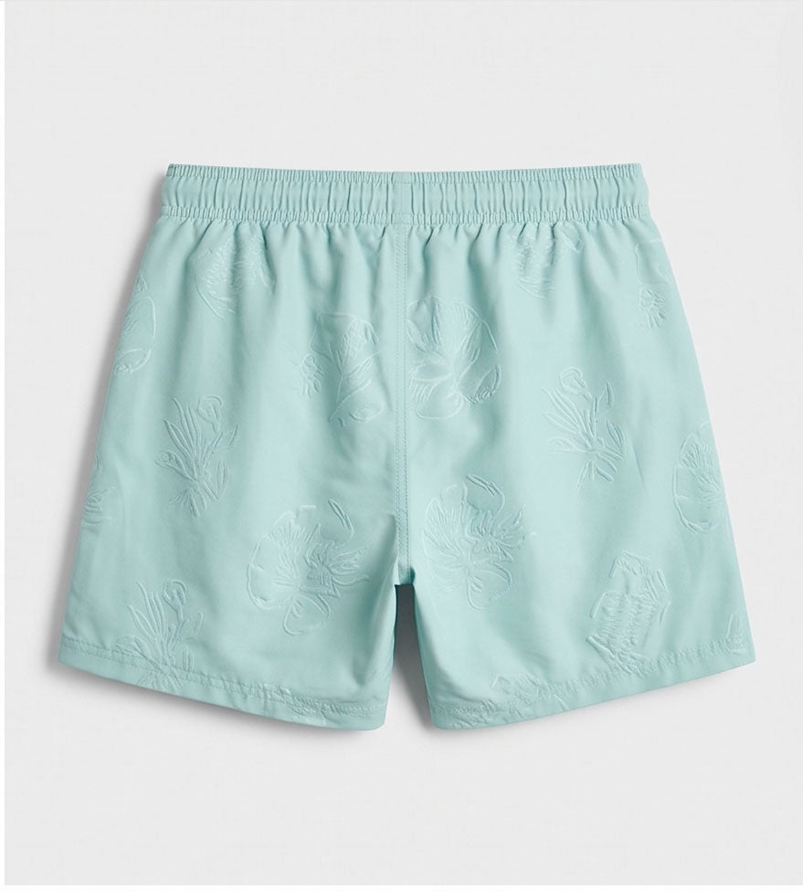 Pale Green with Pattern Swim Shorts