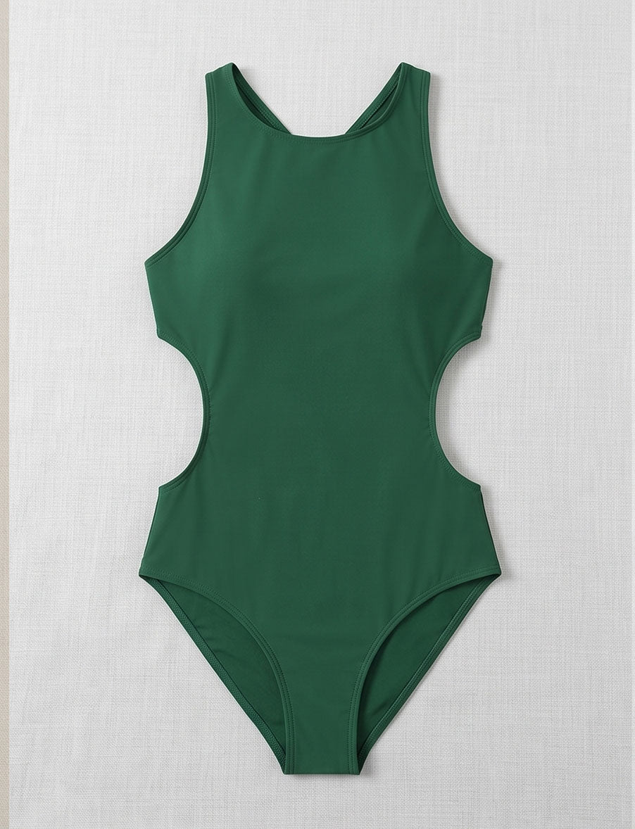 Green Cutout Swimsuit
