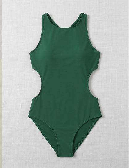 Green Cutout Swimsuit