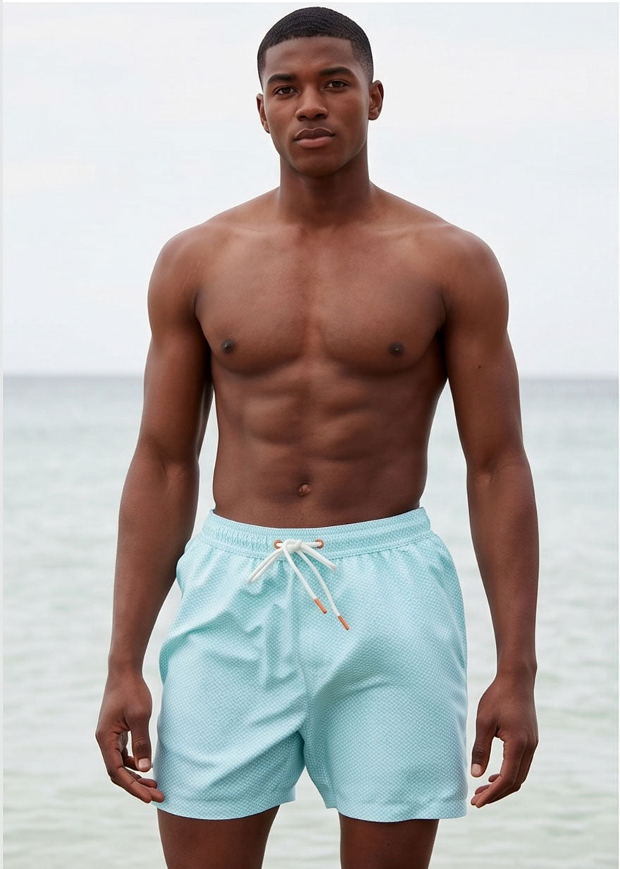 Mint Chevron Swim Shorts