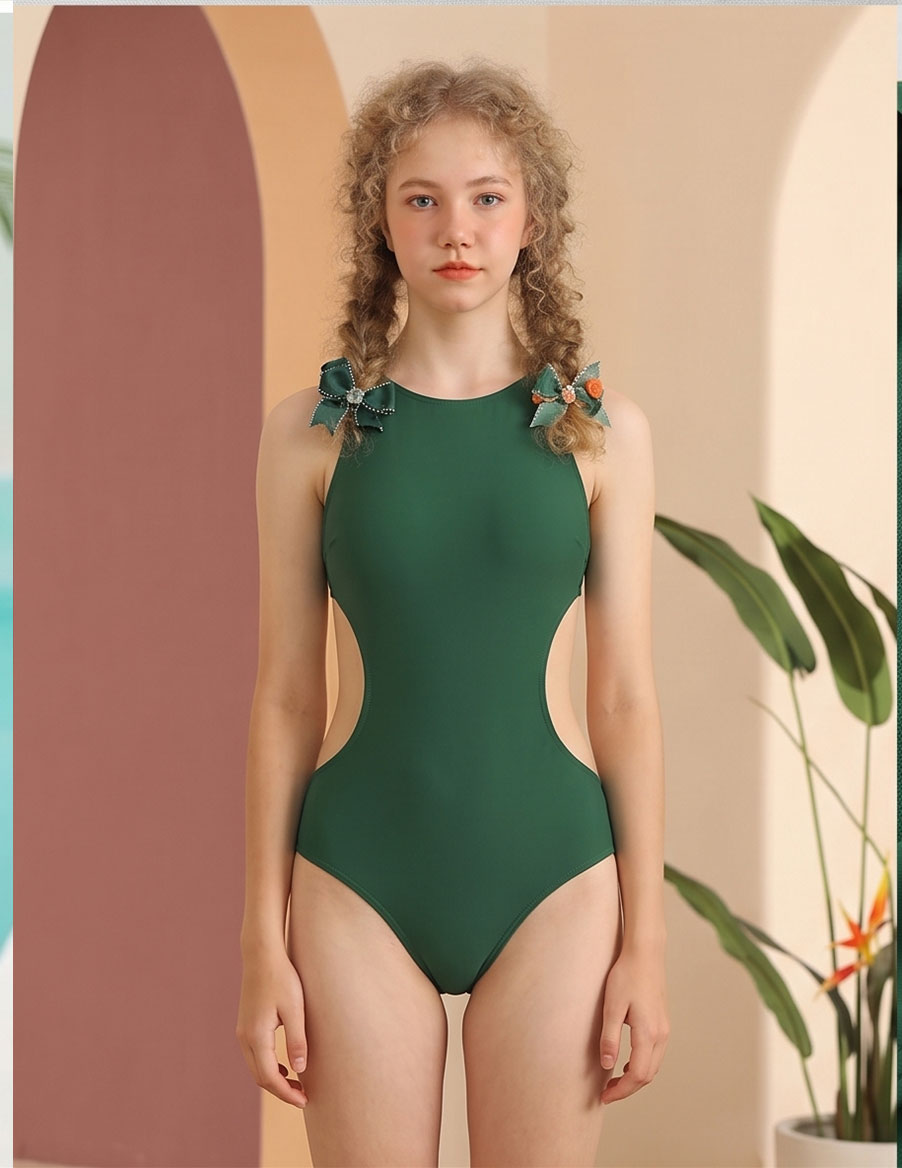 Green Cutout Swimsuit