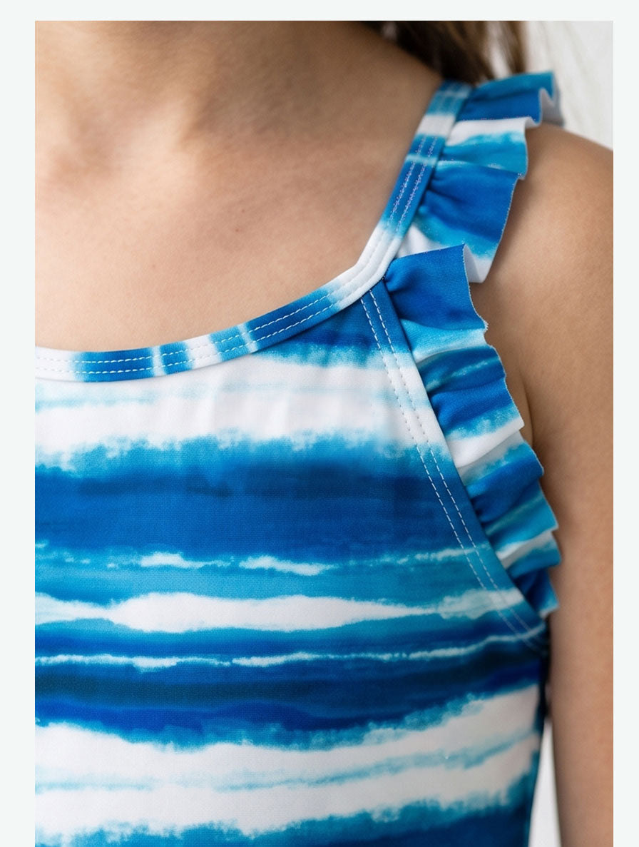 Blue Tie-Dye Swimsuit