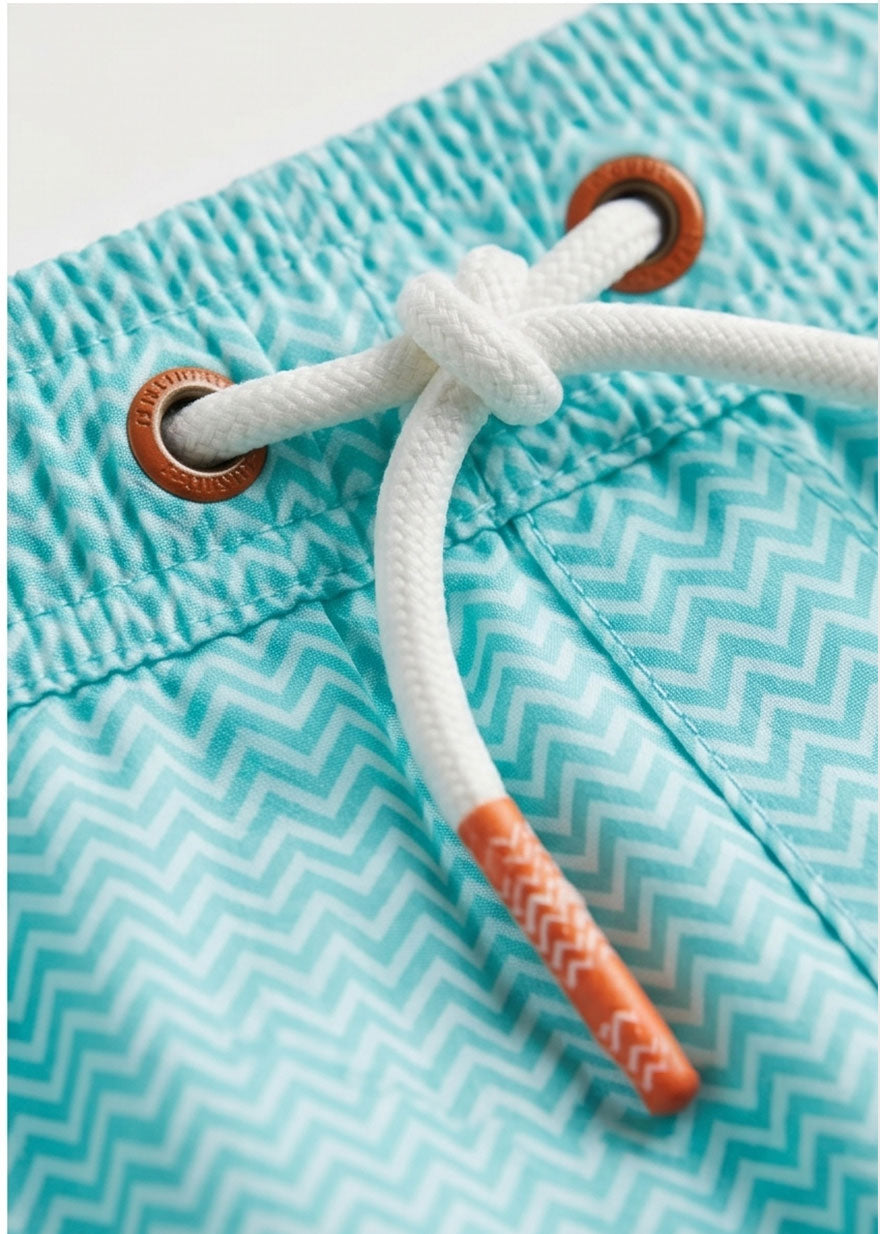 Mint Chevron Swim Shorts