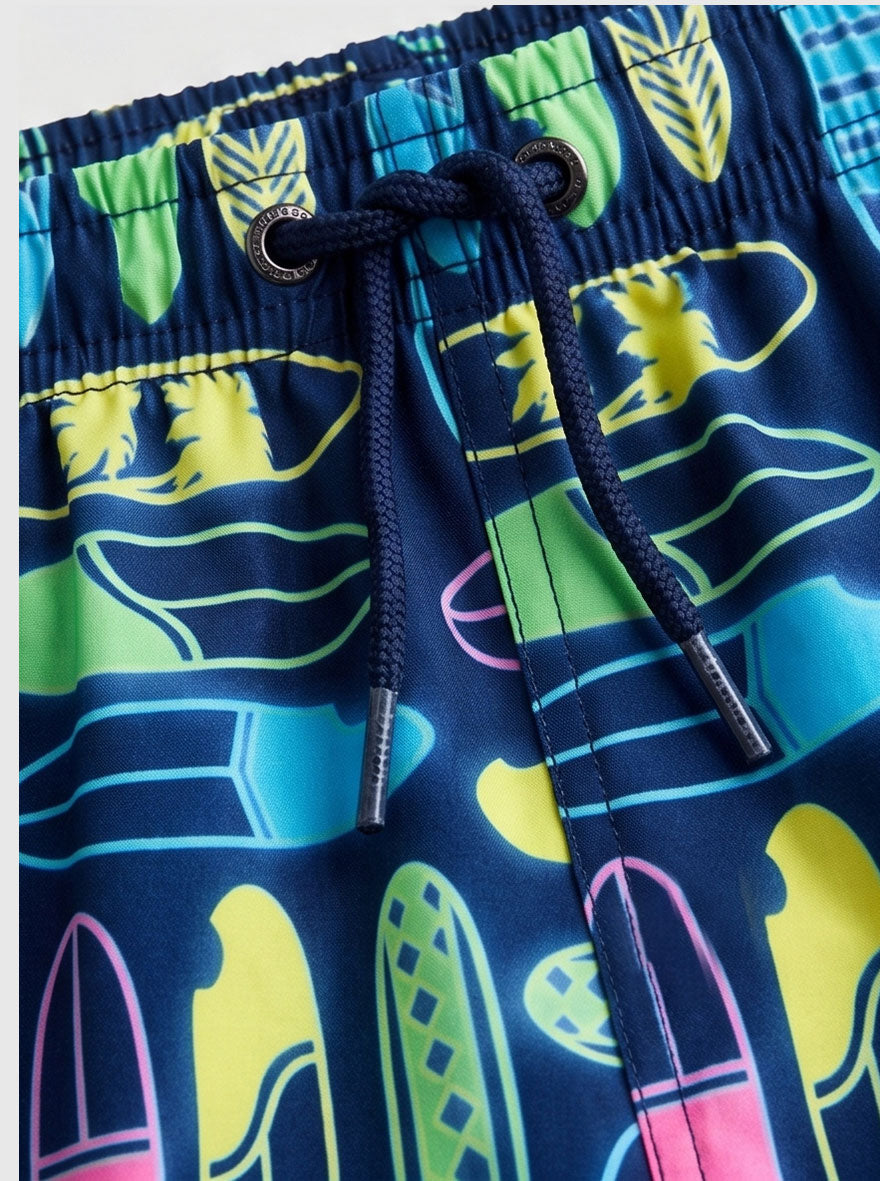 Neon Navy Swim Shorts