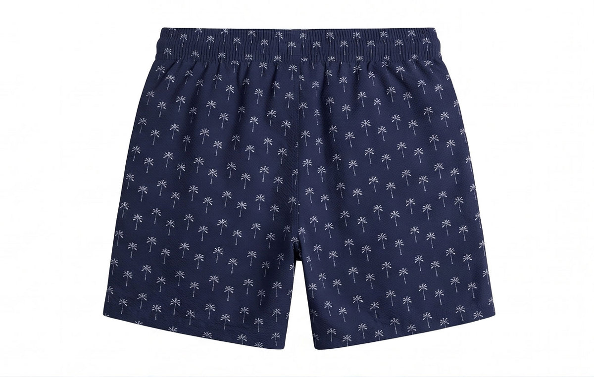 Navy Palm Swim Shorts