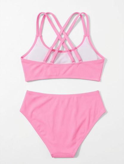 Pink High Waist Swimsuit