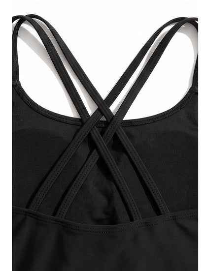 Black Criss-Cross Swimsuit