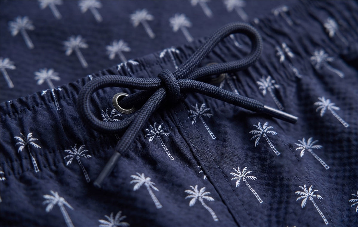 Navy Palm Swim Shorts