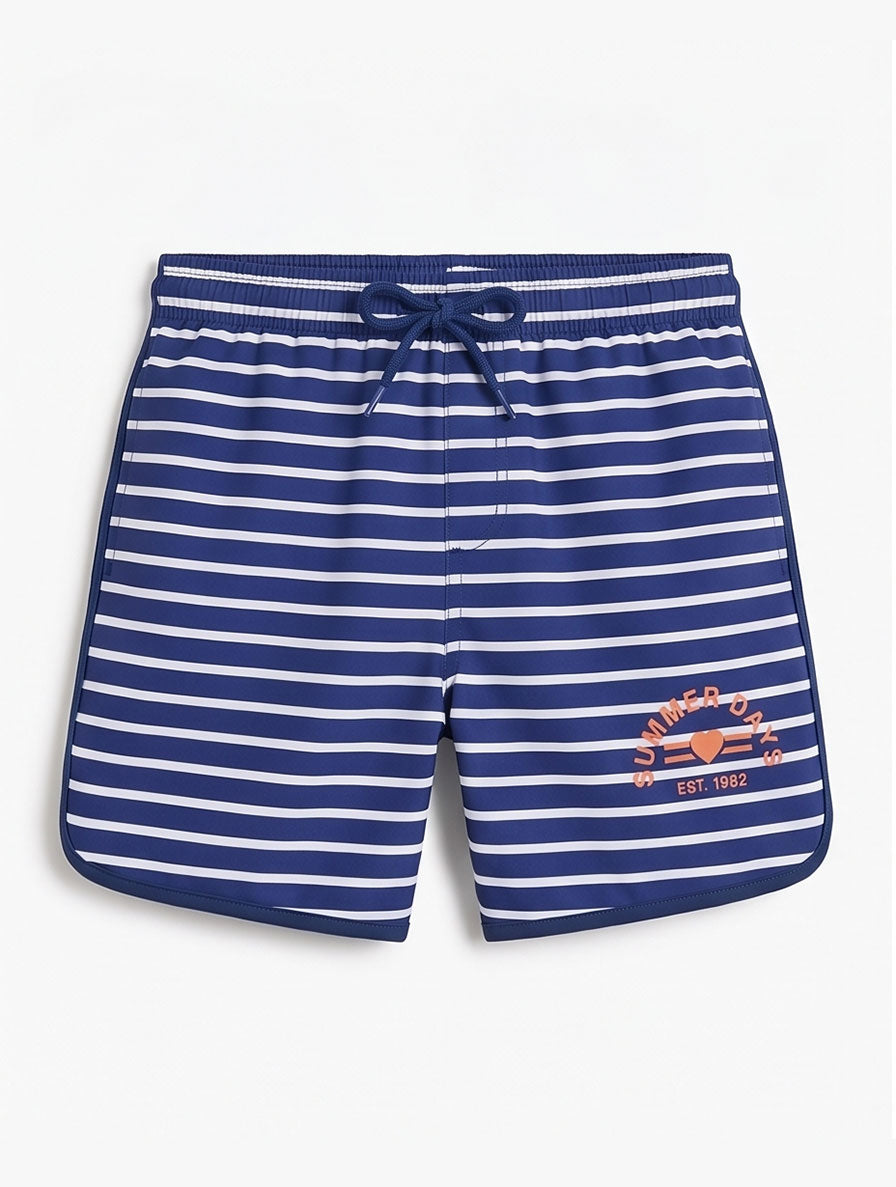 Blue and White Striped Swim