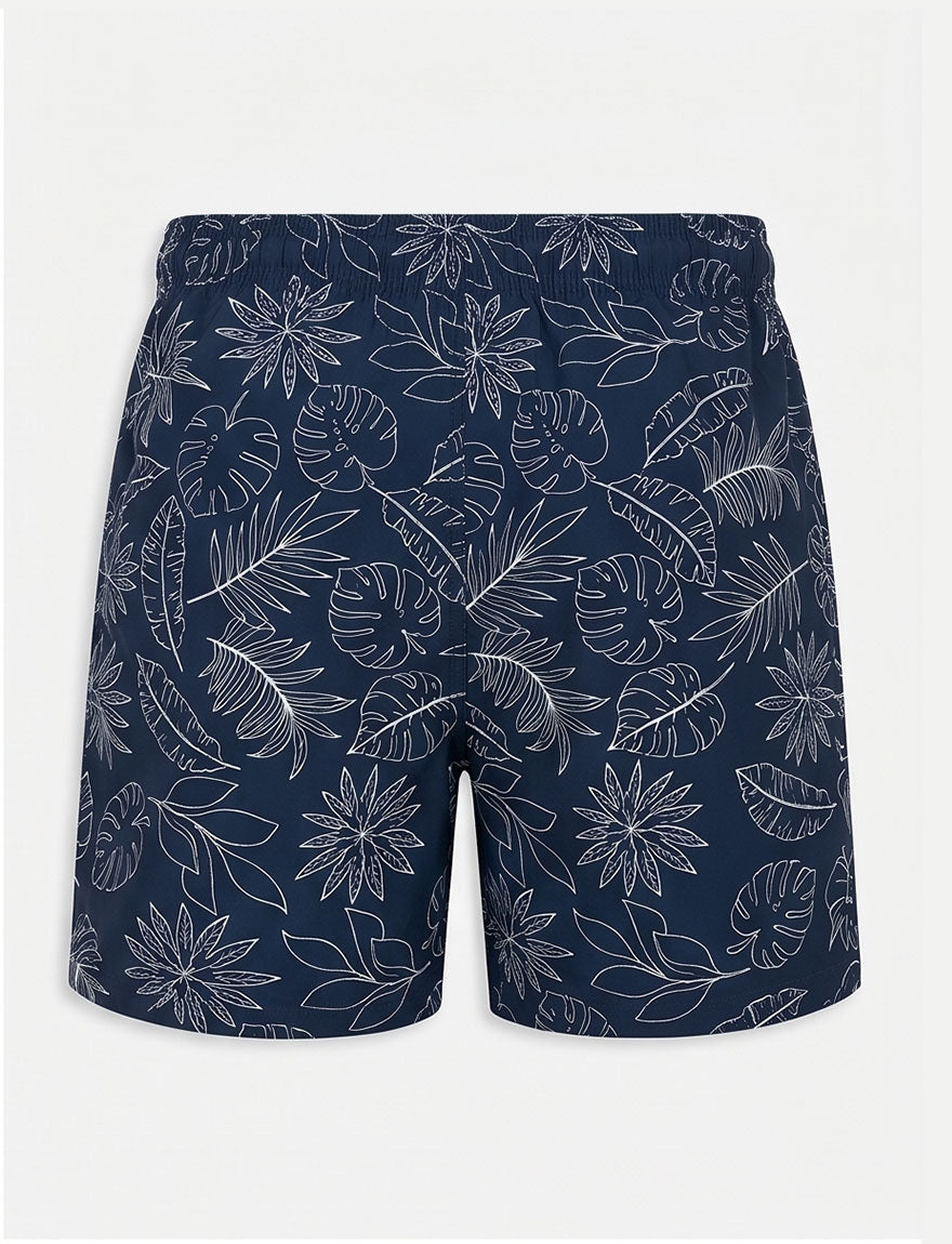Navy Leaf Swim Shorts