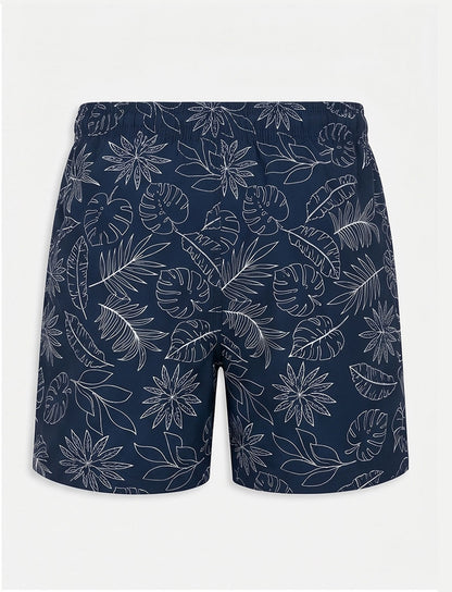 Navy Leaf Swim Shorts
