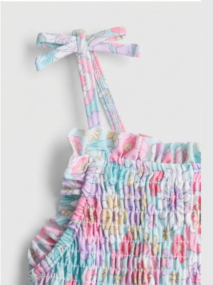 Title: Girls' Floral Swimsuit